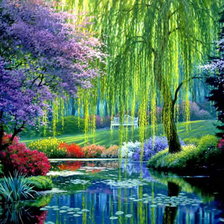 Схема вышивки «пруд в парке»