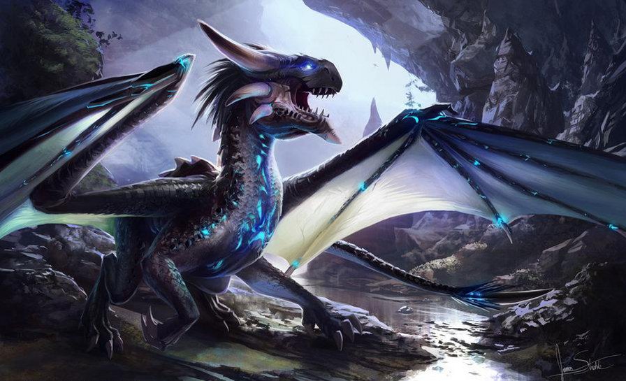 Серия "Драконы" - драконы, животные, природа, сказка, фэнтези, миф - оригинал