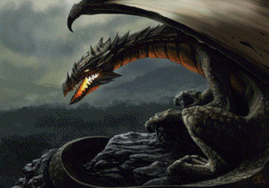 Серия "Драконы" - сказка, фэнтези, природа, животные, драконы, миф - предпросмотр