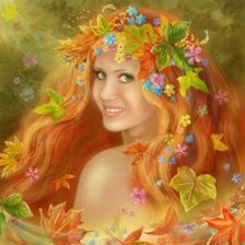 Схема вышивки «Девушка-осень»