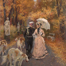 Схема вышивки «СЕРИЯ "ДВОРЯНСКАЯ УСАДЬБА". ПРОГУЛКА. ОСЕНЬ...»