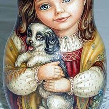 Схема вышивки «Девочка-матрешка»