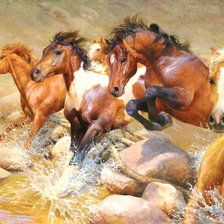 Схема вышивки «бегущий табун»