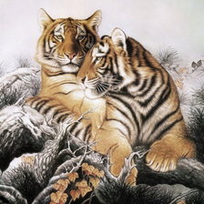 Схема вышивки «короли джунглей»