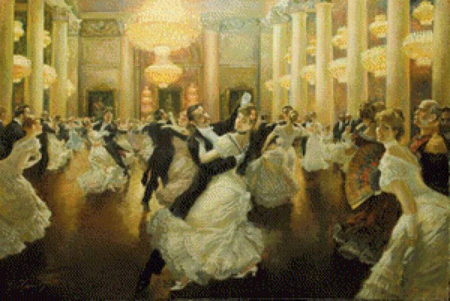 СЕРИЯ "НА БАЛЕ". 5 - танцы, свечи, бальная зала, бал, дамы, веер, колонны, платья - предпросмотр