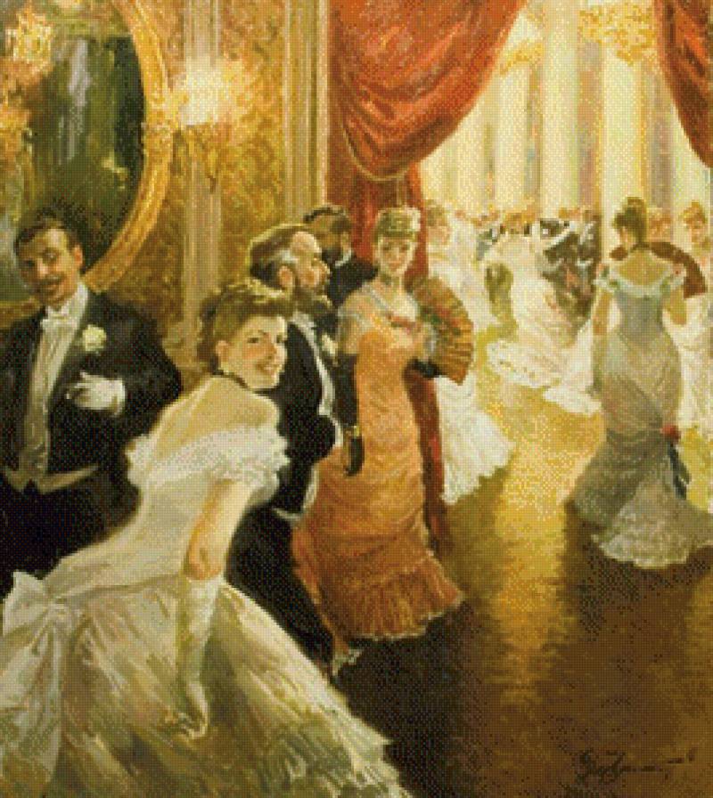 СЕРИЯ "НА БАЛЕ". 9 - дамы, свечи, колонны, бальная зала, платья, бал, веер, танцы - предпросмотр