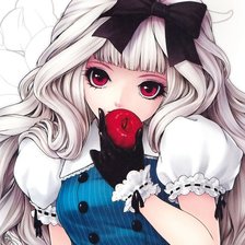 Схема вышивки «Девушка с яблоком»