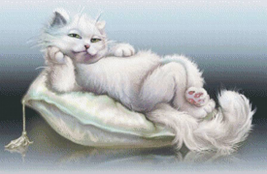 вальяжная киска - друг, животные, котенок, кот - предпросмотр