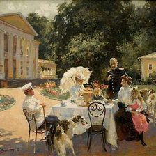 Схема вышивки «СЕРИЯ "ДВОРЯНСКАЯ УСАДЬБА".  ЛЕТНЕЕ ЧАЕПИТИЕ»