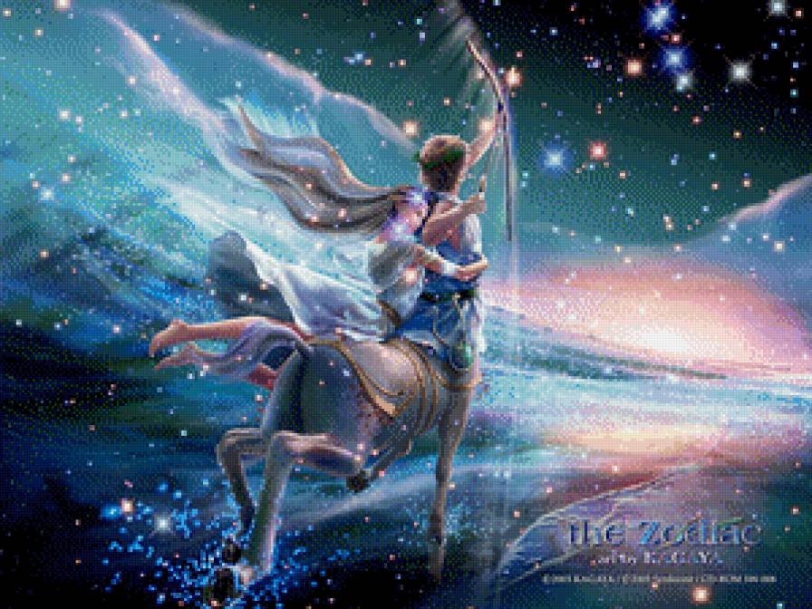 Серия "Созвездия" - стрелец, знаки зодиака, девушка, мужчина, созвездия - предпросмотр