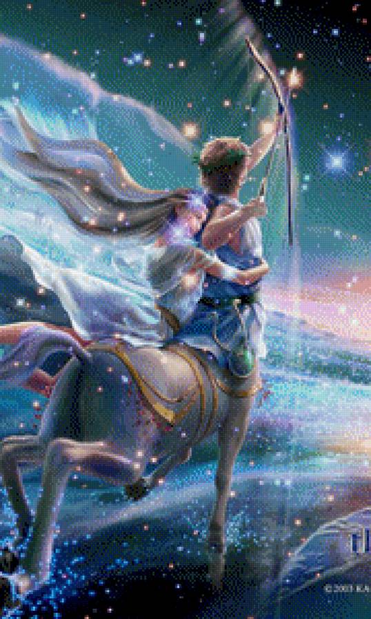 Серия "Созвездия" - мужчина, девушка, созвездия, стрелец, знаки зодиака - предпросмотр