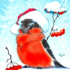 Схема вышивки «Снегирь»