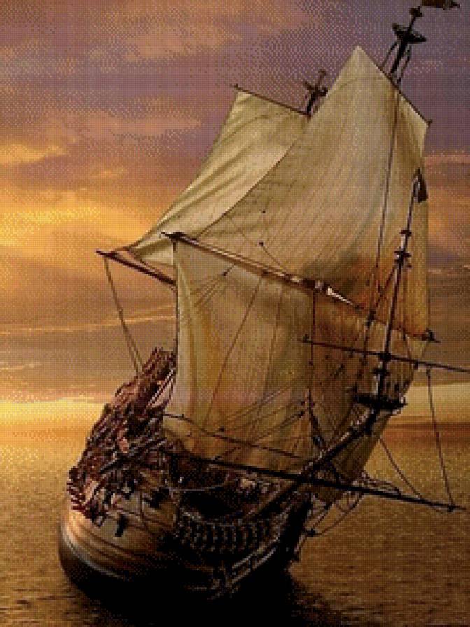 Мгновение - корабль, фрегат, парусник, море, природа - предпросмотр