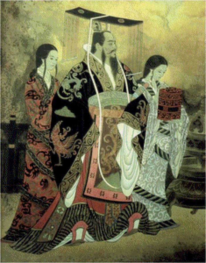 Китайский император и наложницы - девушка, восток, азия, китай - предпросмотр