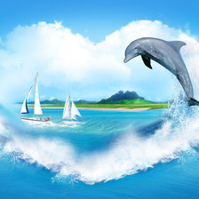 Схема вышивки «дельфин»