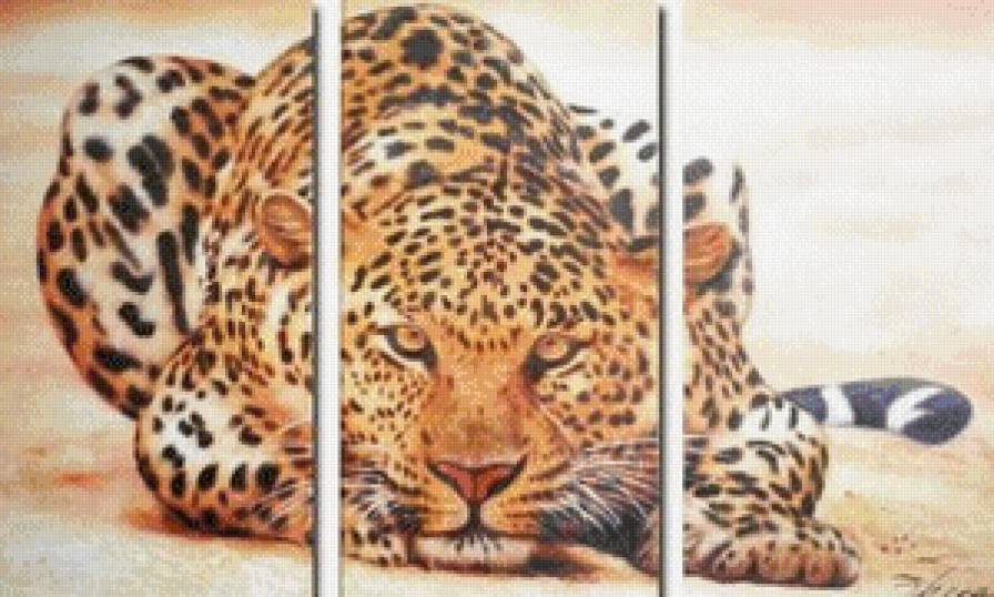 триптих - триптих, леопард, животные - предпросмотр