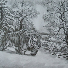 Схема вышивки «тигр»