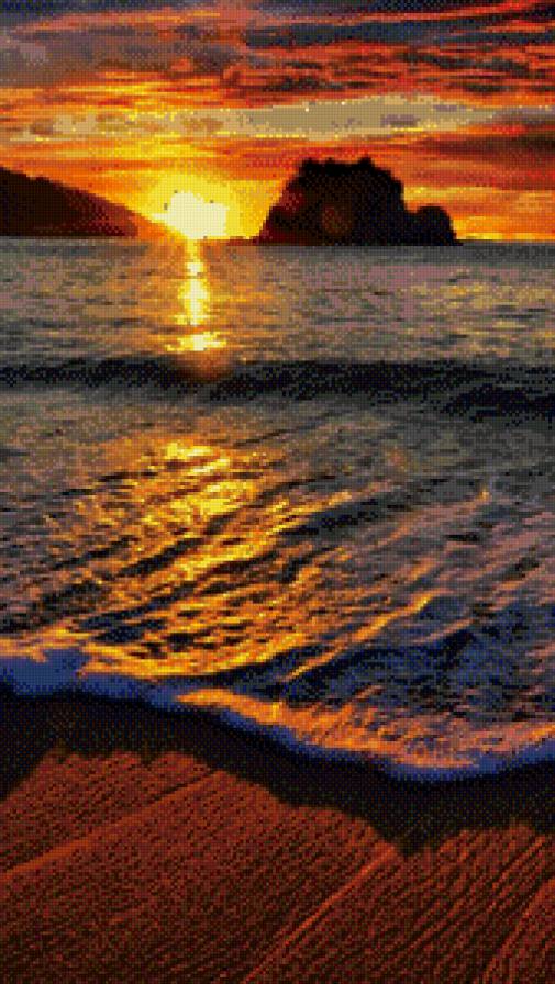 У моря.. - закат, море - предпросмотр