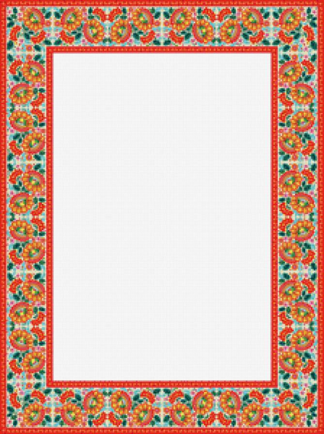 №454307 - бордюр, рамка, подушка, салфетка, скатерть, цветы - предпросмотр