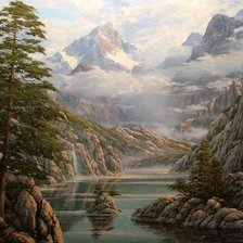 Схема вышивки «горная река»