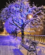 Схема вышивки «ночная улица»