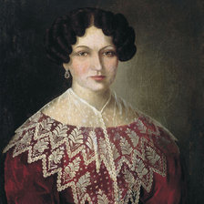 Схема вышивки «СЕРИЯ  "ПОРТРЕТЫ". ДАМА В КРУЖЕВНОЙ НАКИДКЕ»