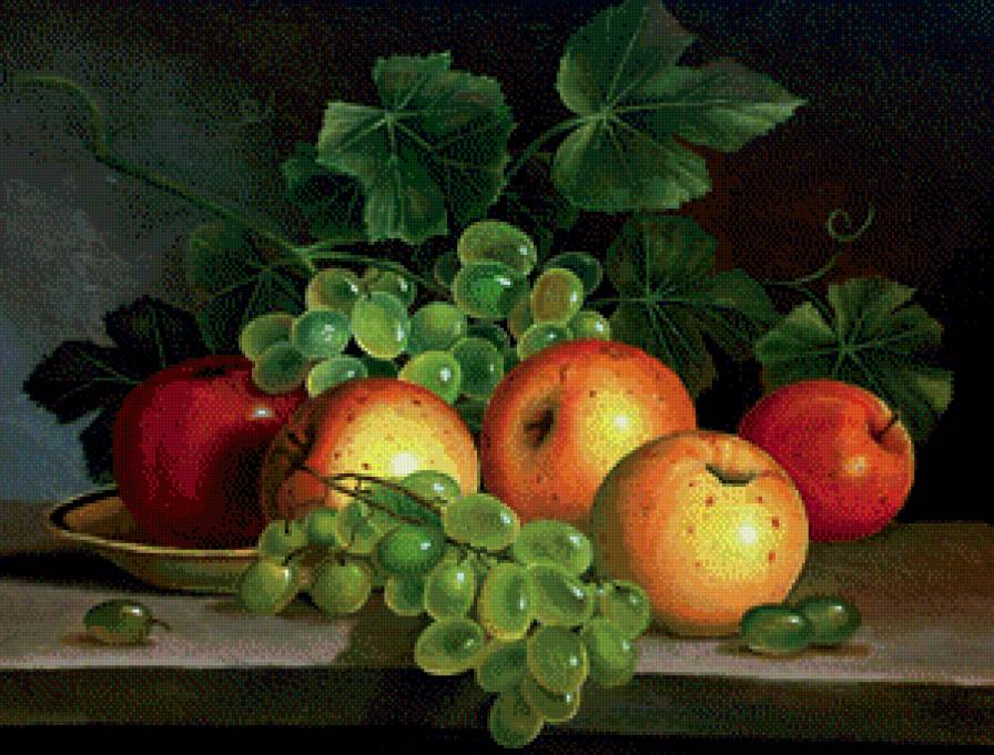 натюрморт с виноградом - фрукты, виноград - предпросмотр