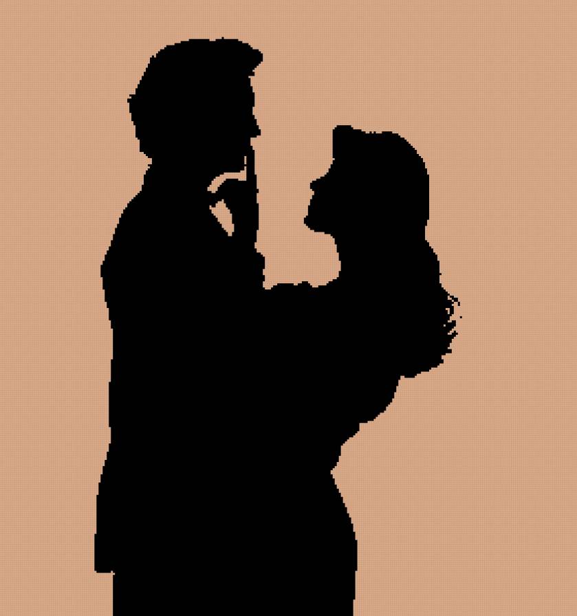 Силуэты - монохром, пара - предпросмотр