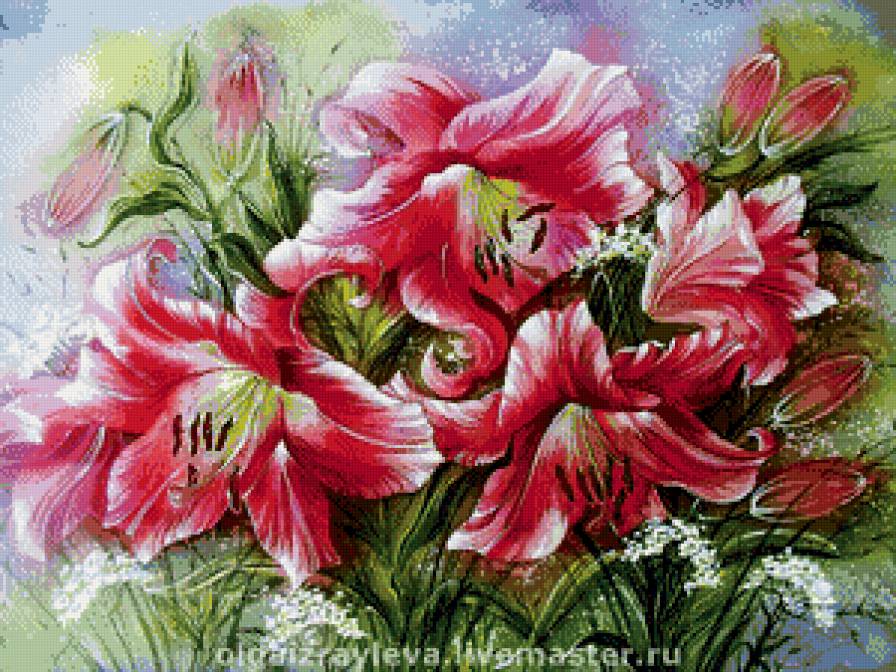 лилии - цветы, натюрморт, весна - предпросмотр