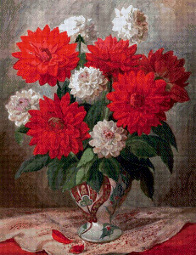 букет - георгины, цветы - предпросмотр