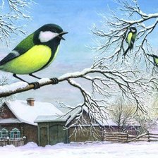 Схема вышивки «Птички-синички»