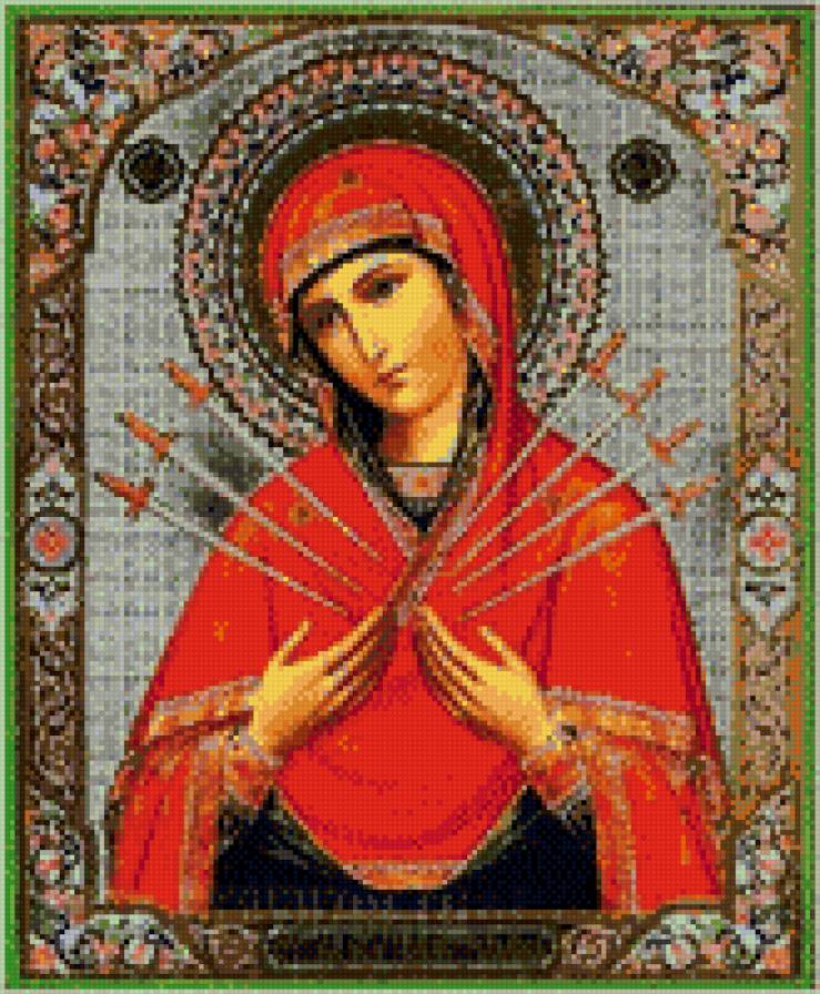 икона Божья Матерь Семистрельная - семистрельная, божья матерь, икона - предпросмотр