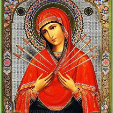 Схема вышивки «икона Божья Матерь Семистрельная»