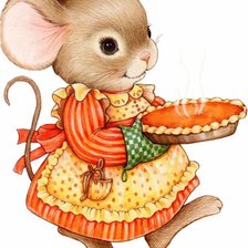 Схема вышивки «мышка-хозяюшка»