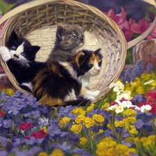 Схема вышивки «Котята»