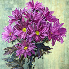 Схема вышивки «осенние хризантемки»