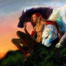 Схема вышивки «эльф и звери»