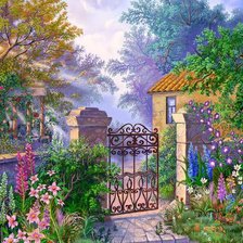 Схема вышивки «дворик»