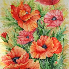 Схема вышивки «Маки»