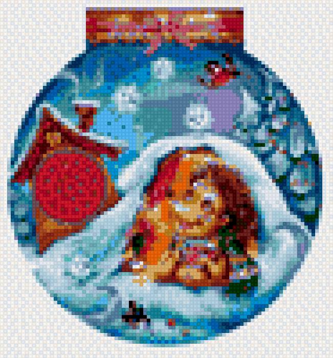 ежик - новогодний шарик - предпросмотр