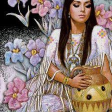 Схема вышивки «девушка с кувшином»