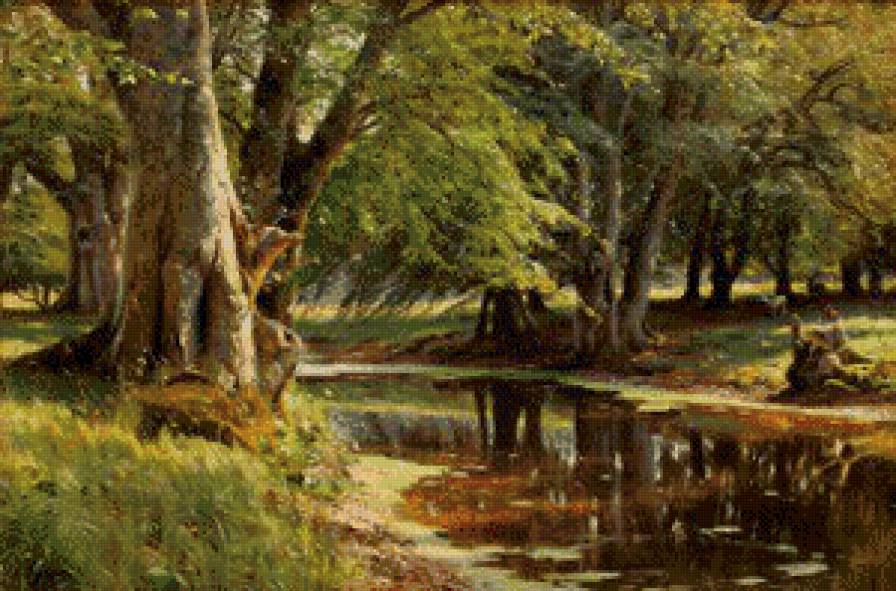 лесная речка - лес, деревья, река - предпросмотр