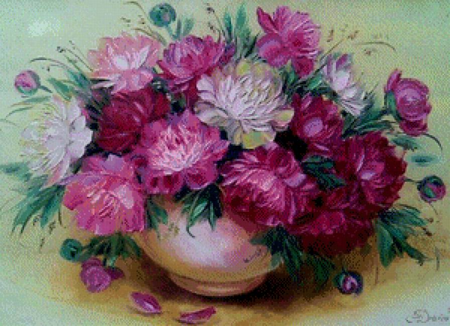 Ваза с цветами - цветы, букет - предпросмотр