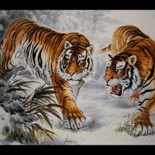 Схема вышивки «Тигры»
