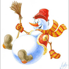 Схема вышивки «Снеговик»
