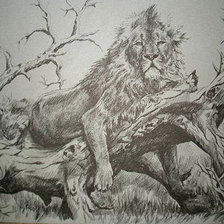 Схема вышивки «лев»