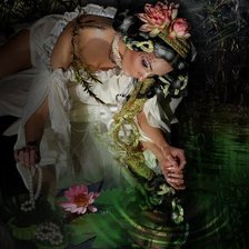 Схема вышивки «Девушка с кувшинкой»