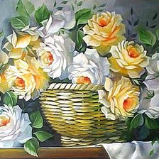 Схема вышивки «Корзина роз»