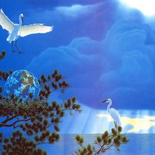 Схема вышивки «аисты»