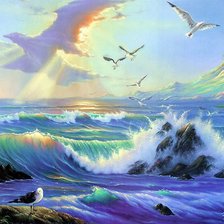 Схема вышивки «морской пейзаж»